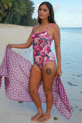 Side view Maisey Milly Bather Crimson Bloom – Annah Stretton one-piece swimwear