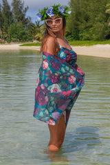 Winter Rose print wrap – beach and poolside cover-up