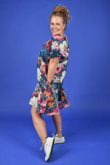 100% cotton floral mini dress with pockets