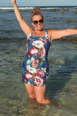 Front view Marilyn Skirt Bather Rose Garden – women’s floral swim dress