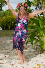 Sweetheart neckline floral swimsuit – Petal Chorus print