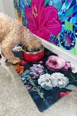 Computer Desk Mat - Midnight Floral Waltz