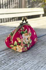 Mini Floral Coin Purse - Cerise/Red
