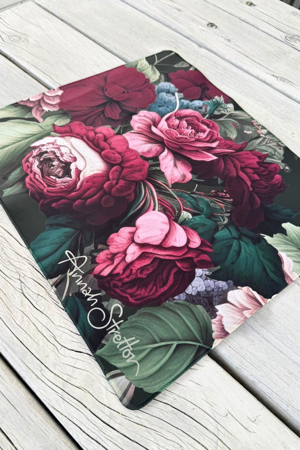 Mini Desk Mat Olive J’adore Roses – Annah Stretton floral desk accessory