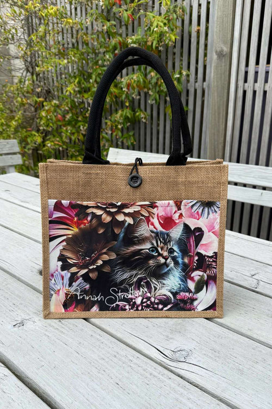 Kitten Love Mini Jute Bag
