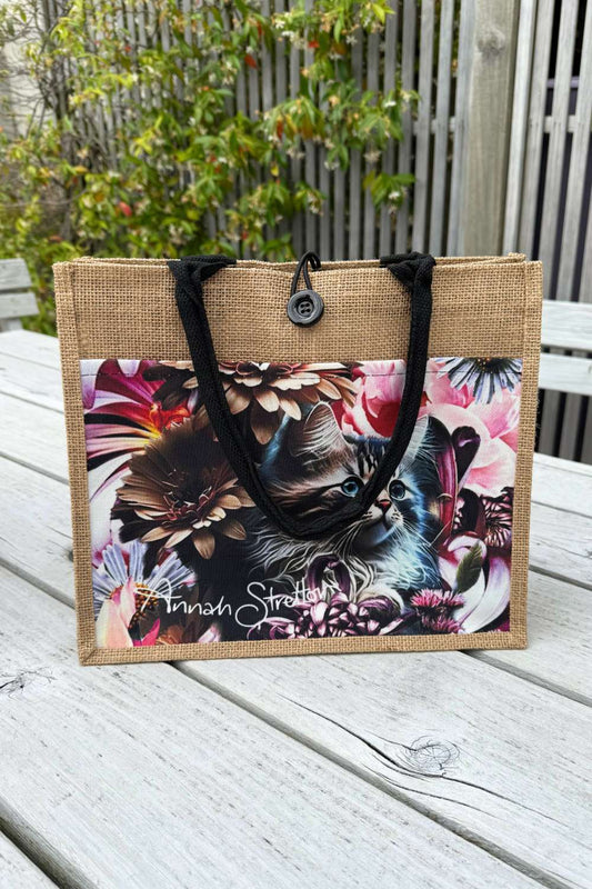 Kitten Love Mini Jute Bag