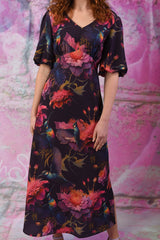 Muriel Rose Dress - Fantasy Birds | SALE