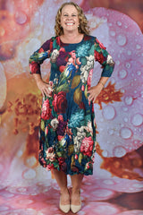 Nancy Pleated Dress - Adoring Tapestry Of Roses