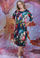 Nancy Pleated Dress - Adoring Tapestry Of Roses