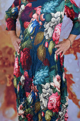 Nancy Pleated Dress - Adoring Tapestry Of Roses