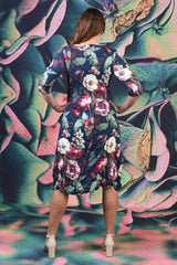 Nancy Pleated Dress - Rose Garden