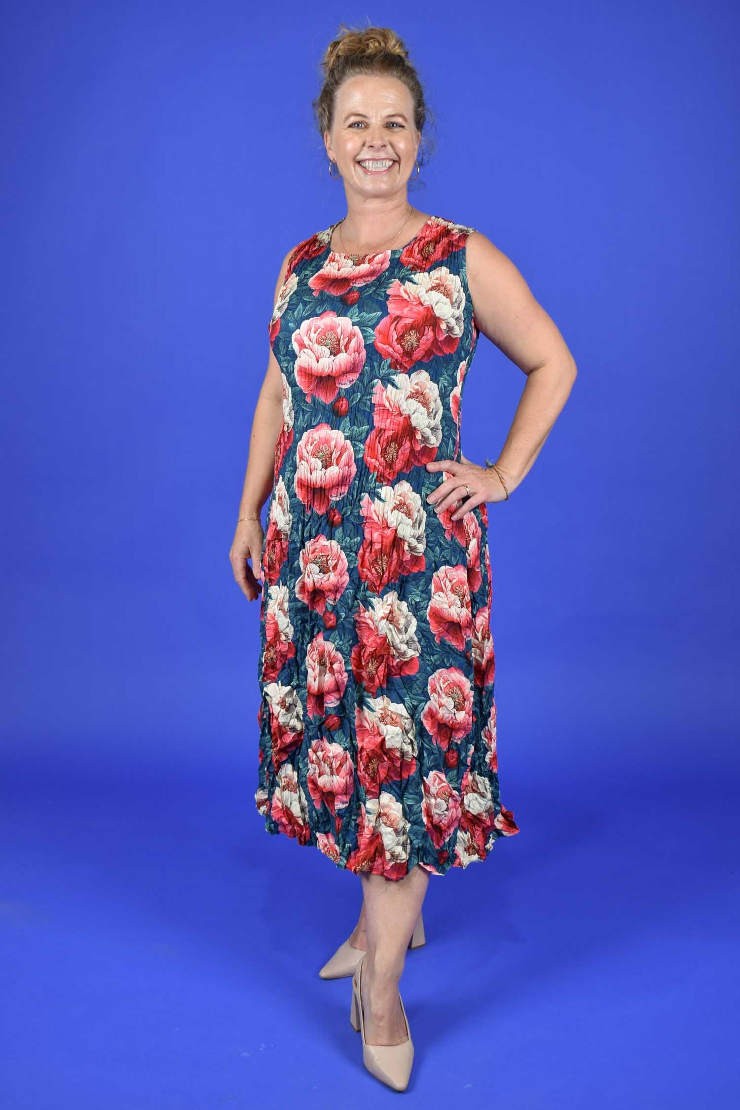 Sleeveless Nancy pleated dress - Annah Stretton Dresses NZ