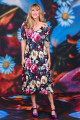 Nancy Ivy Short Sleeve Dress - Jungle Mulberry