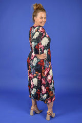 Nancy Pleated Dress - Floral Waltz