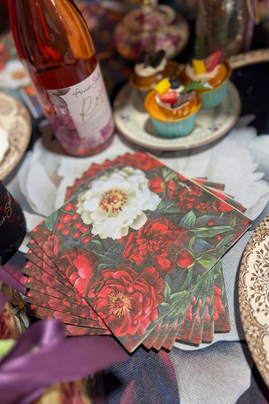 Decorative Christmas napkins – stylish floral table décor for entertaining