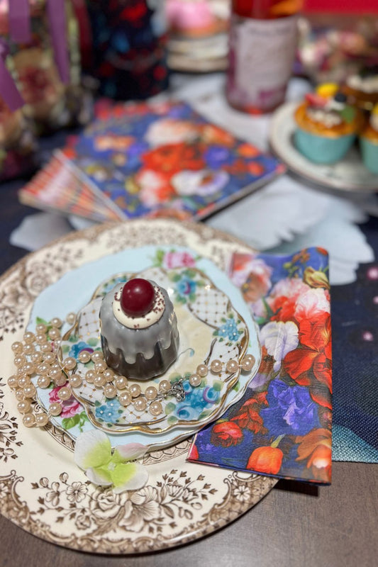 Decorative Christmas napkins in Petal Chorus print – holiday dining accessory