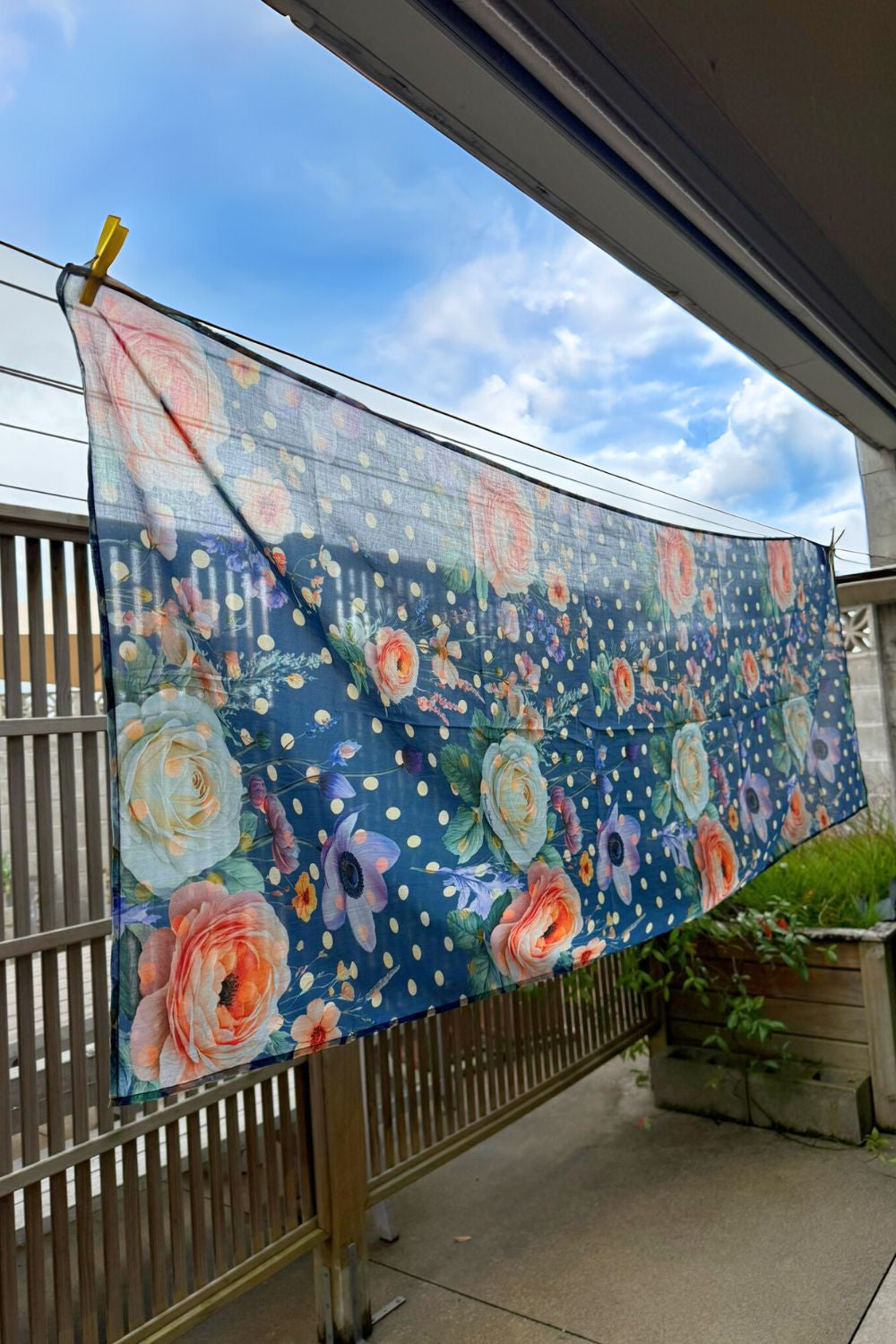 Cotton Wrap - Navy Spotty Floral