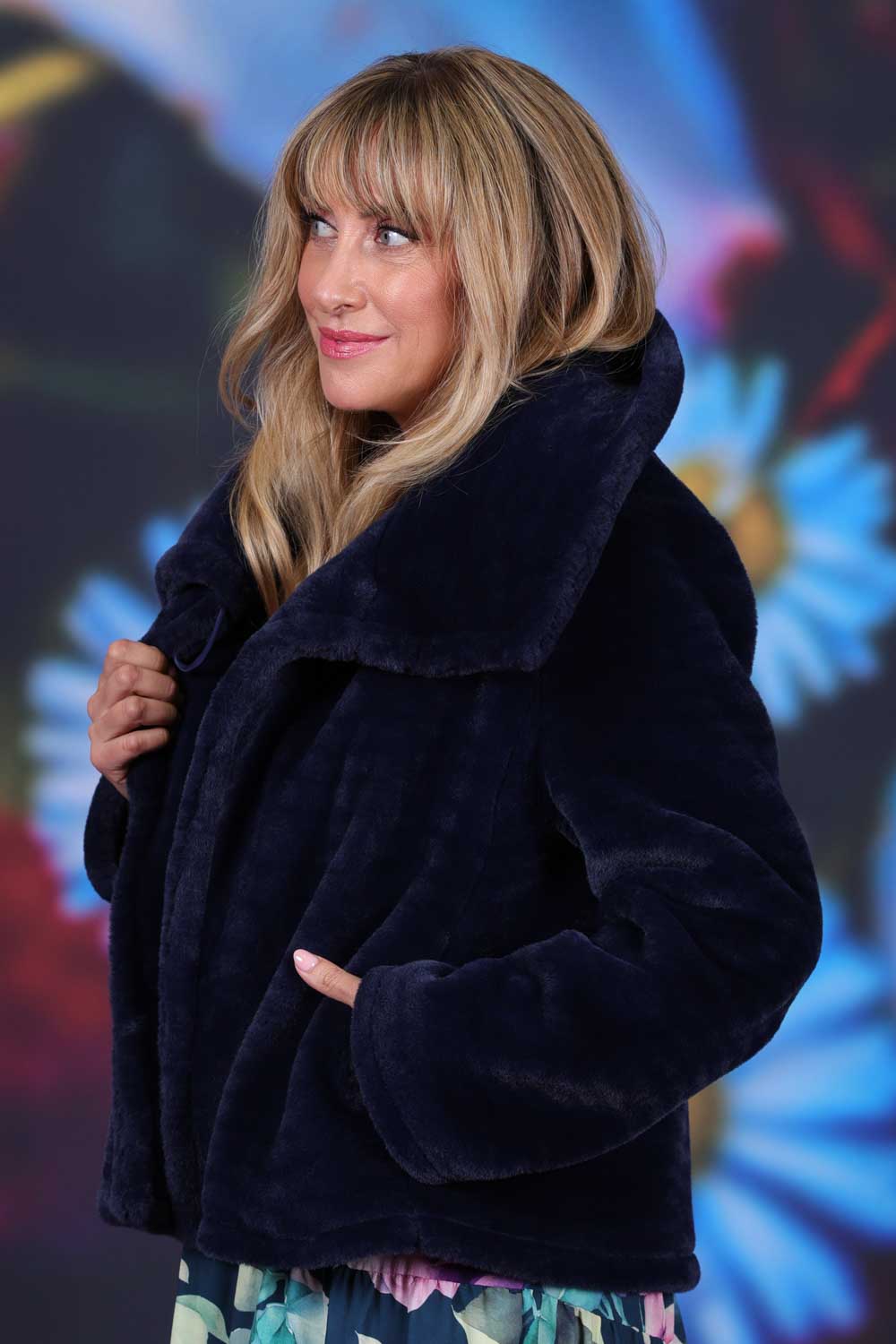 Not Too Furry Jacket Navy Annah Stretton
