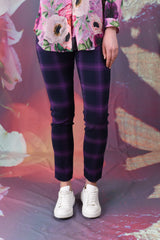 Vita Neri Pant - Purple Plaid