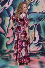 Penny Lane Dress - Crimson Bloom