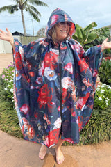AS Rain Poncho - Navy Petal Chorus