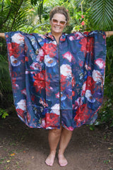 AS Rain Poncho - Navy Petal Chorus