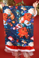 Festive cotton kitchen towel gift – Petal Chorus print