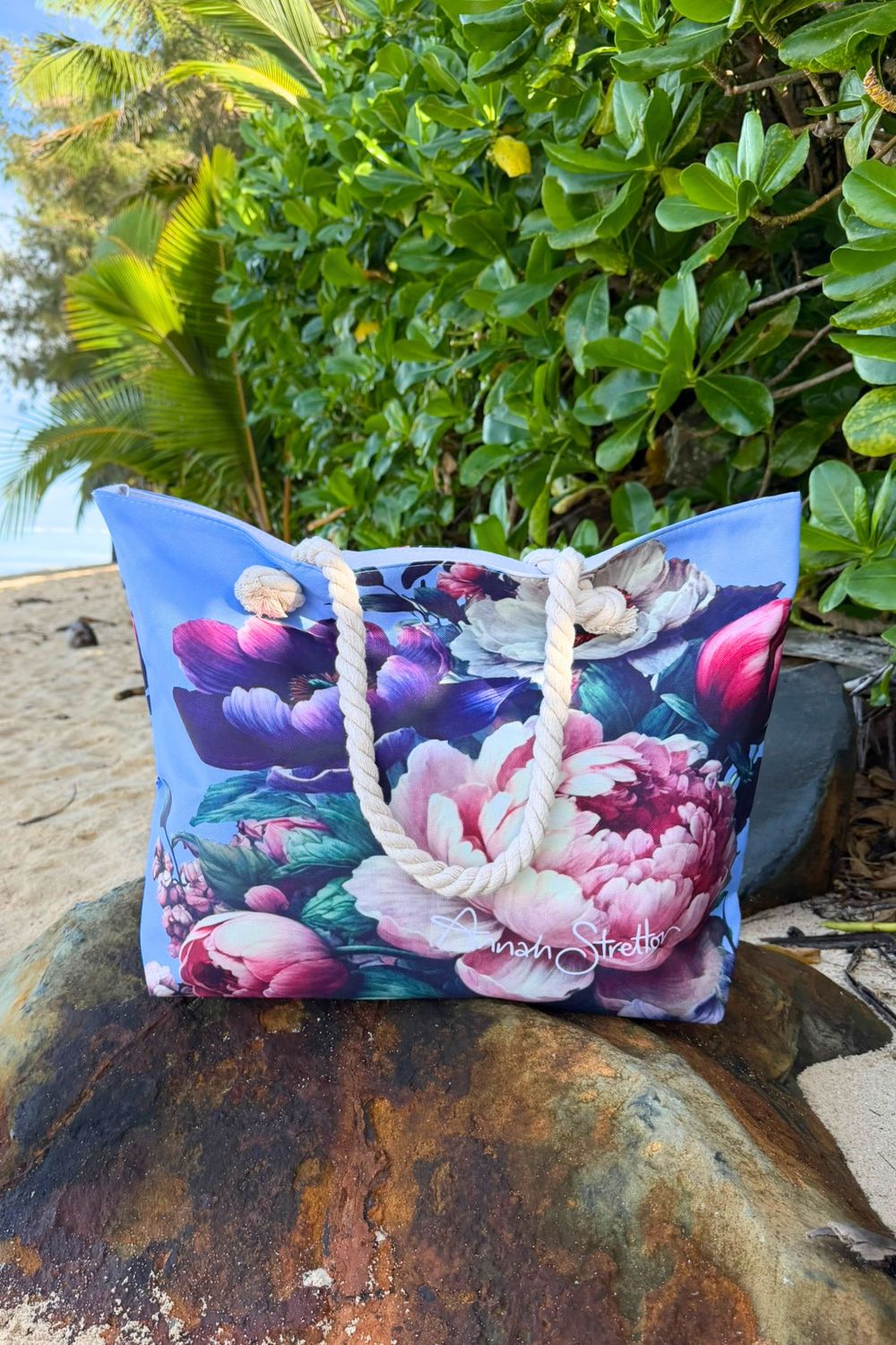 AS Large Beach Bag - Petal Poem