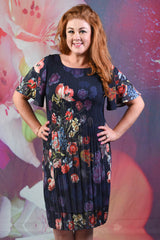 Another model wearing the Annah Stretton Pleat Me Dress in Dahlia