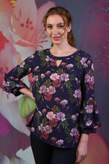 Model wearing Annah Stretton Poison Gabor Floral Top