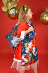 Compact foldable tote bag – Annah Stretton Merry Bloom print with pouch
