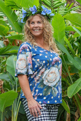 Spotty floral print T shirt – relaxed fit