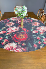 Annah Stretton round table runner – festive Christmas décor in floral print