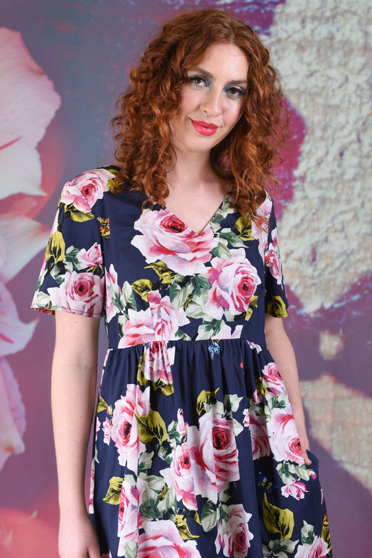 Saski Angel Dress - Navy Rose