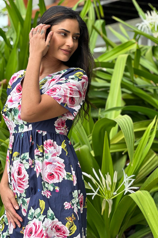 Saski Angel Dress - Navy Rose