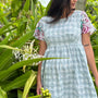 Saski Amber Dress - Blue Plaid Rose