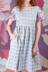 Saski Amber Dress - Blue Plaid Rose