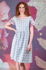 Saski Amber Dress - Blue Plaid Rose