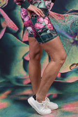 Shannon Phone Pocket Bike Shorts - Olive J'adore Roses