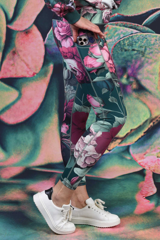 Shannon Phone Pocket Legging - Olive J'adore Roses