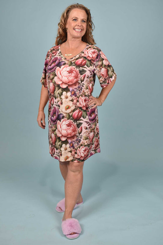 Rica Marnie Oversize Sleep Tee - Petal Poem