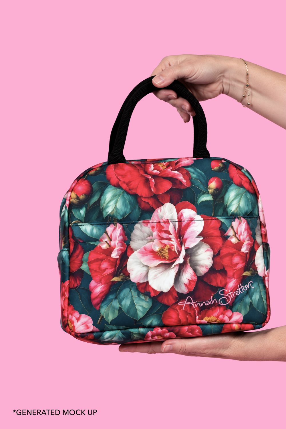 Small Cosmetic Insulated Travel Bag - Camellia Winter |  PRE ORDER LATE OCT