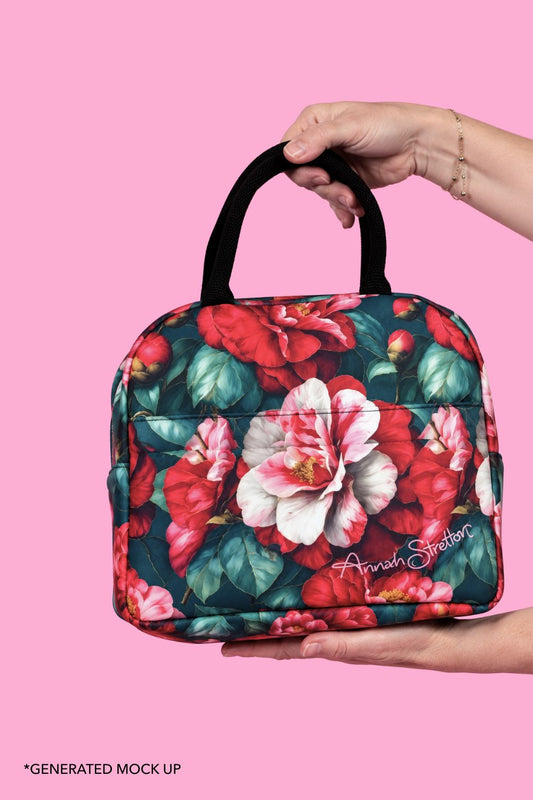 Small Cosmetic Insulated Travel Bag - Camellia Winter |  PRE ORDER LATE OCT