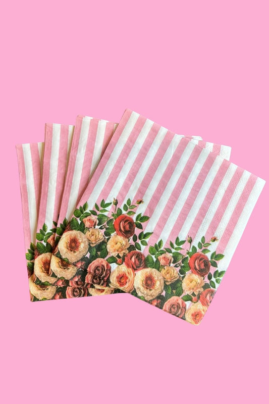 Border Bunches Small Paper Napkins - 20 pack