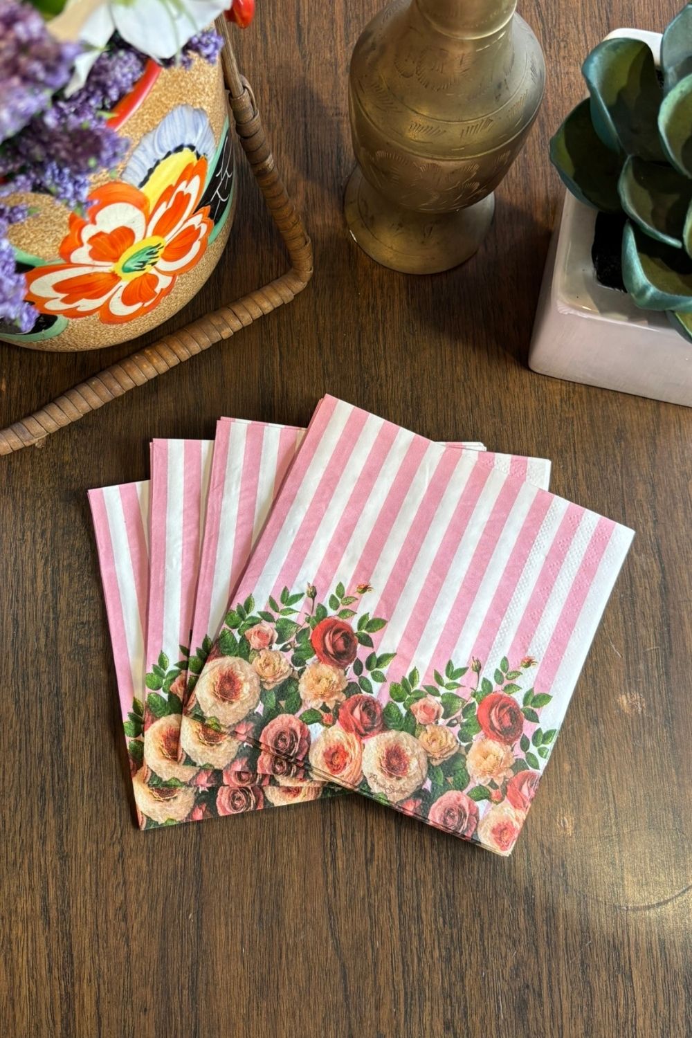 Border Bunches Small Paper Napkins - 20 pack