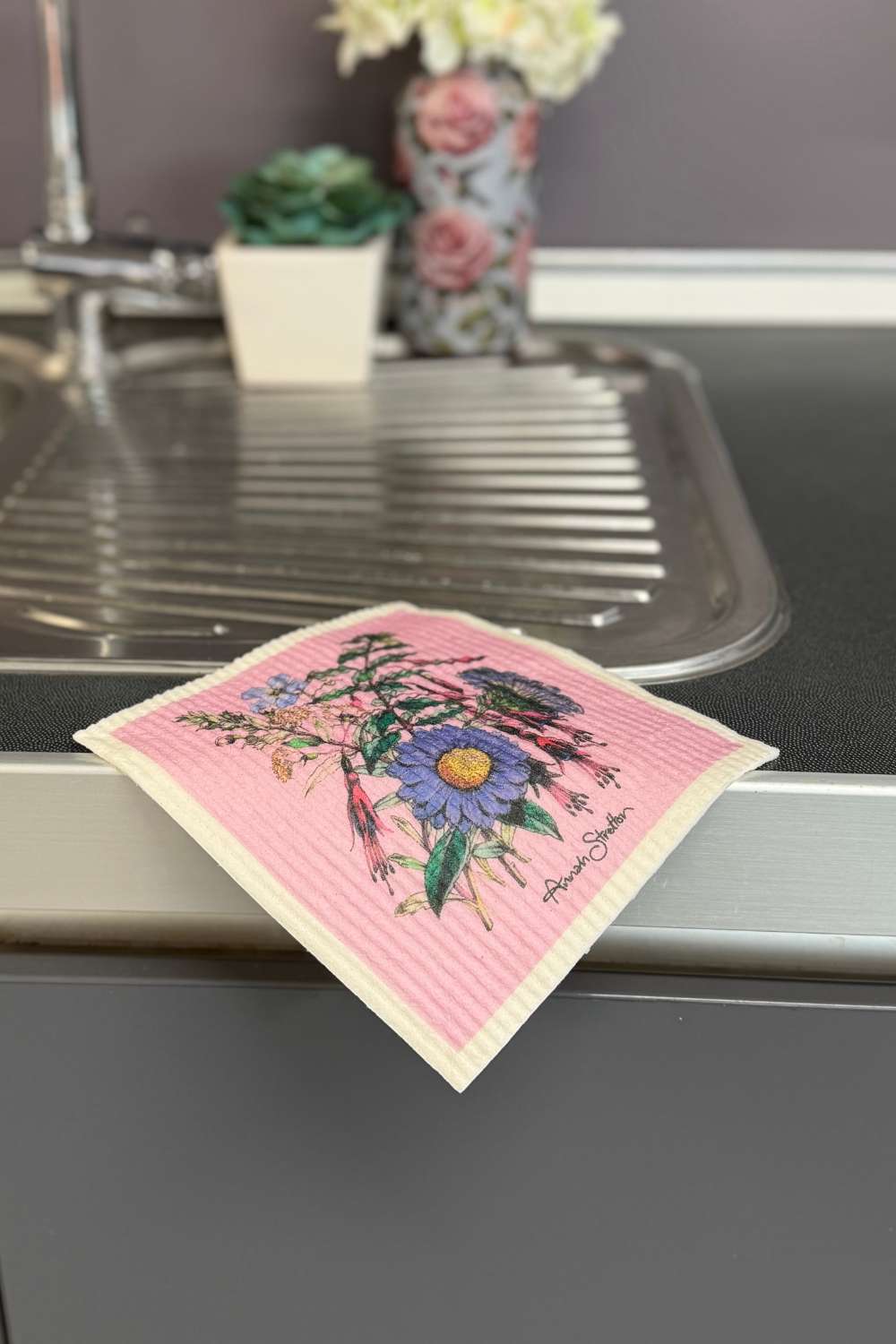 Swedish Dish Cloths - 4 pack - Vintage Flowers
