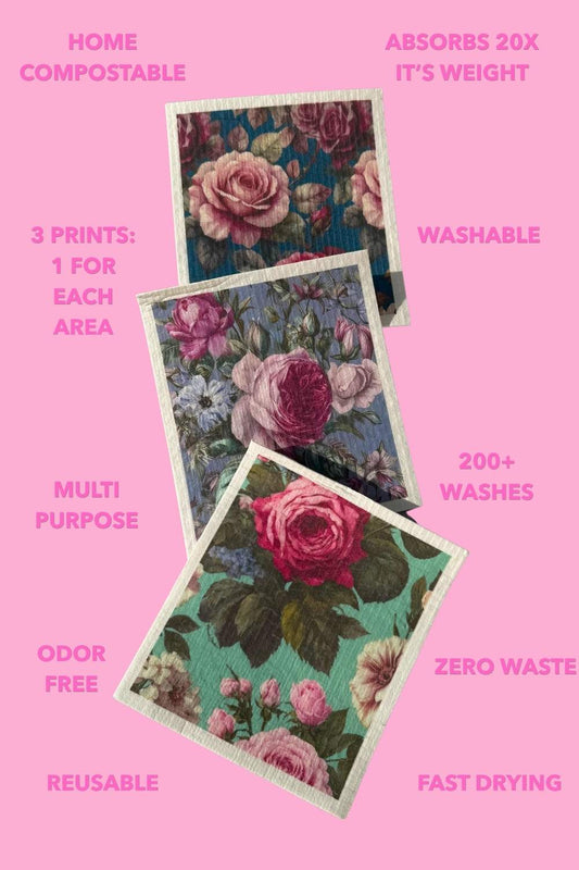 Swedish Dish Cloths - Inherited Rose