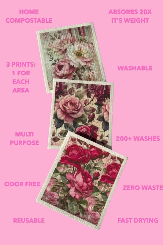 Swedish Dish Cloths - Peony Sonata