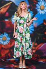 Sybil Dress Whispering Blooms floral midi dress