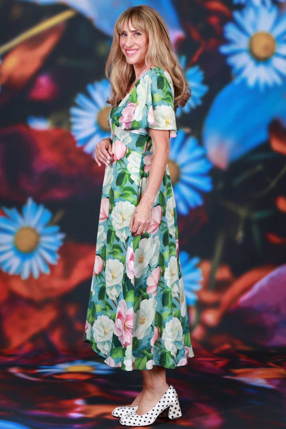 Annah Stretton blue floral midi dress